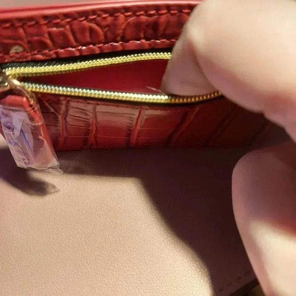 B-Low The Belt | Chic Red Vegan Textured Leather Croc Slim Card Case - Picture 4 of 13